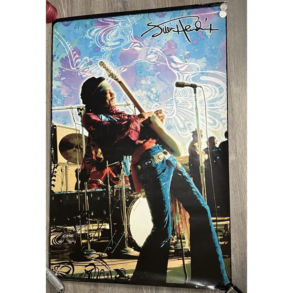 Jimi Hendrix Psychedelic Music Concert Poster Rock Legend Photo Chuck Boyd 35x24